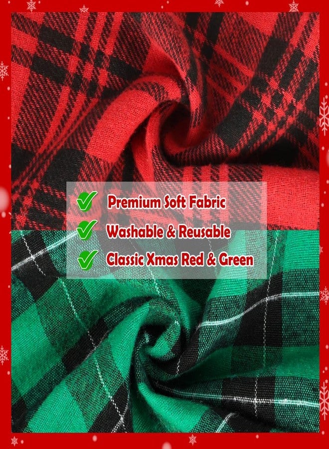 HRX Package Big Fabric Christmas Gift Bags 20x15 15x12inch, 6pcs Cotton Gift Wrapping Sacks Cloth Pouches for Xmas Presents Party Favor - Image 2